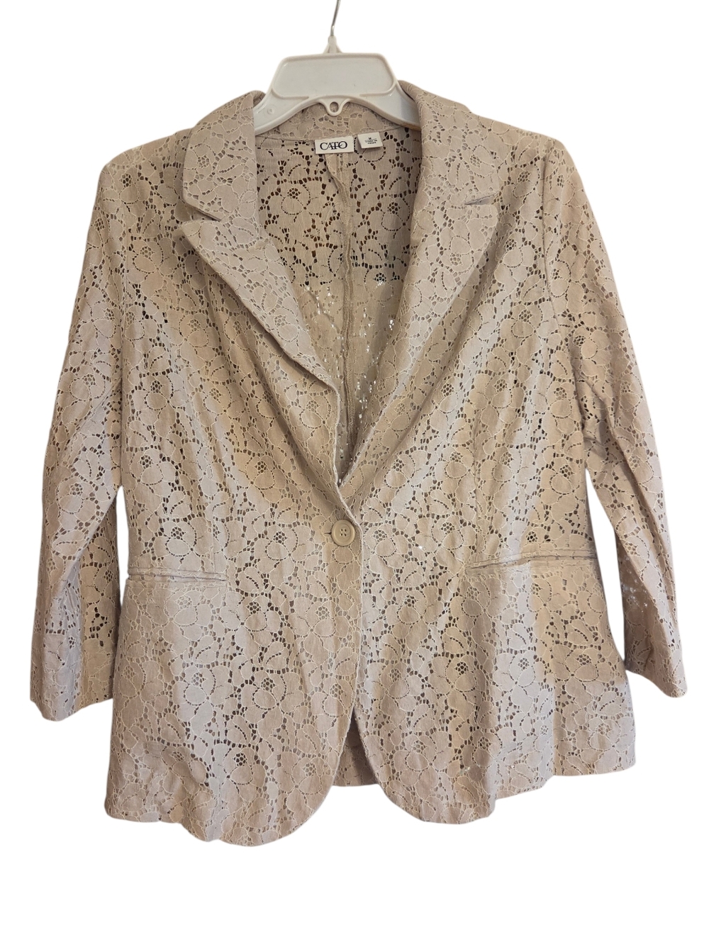Cato Beige Lace Blazer/jacket Cottage Core Coquette Size Medium
